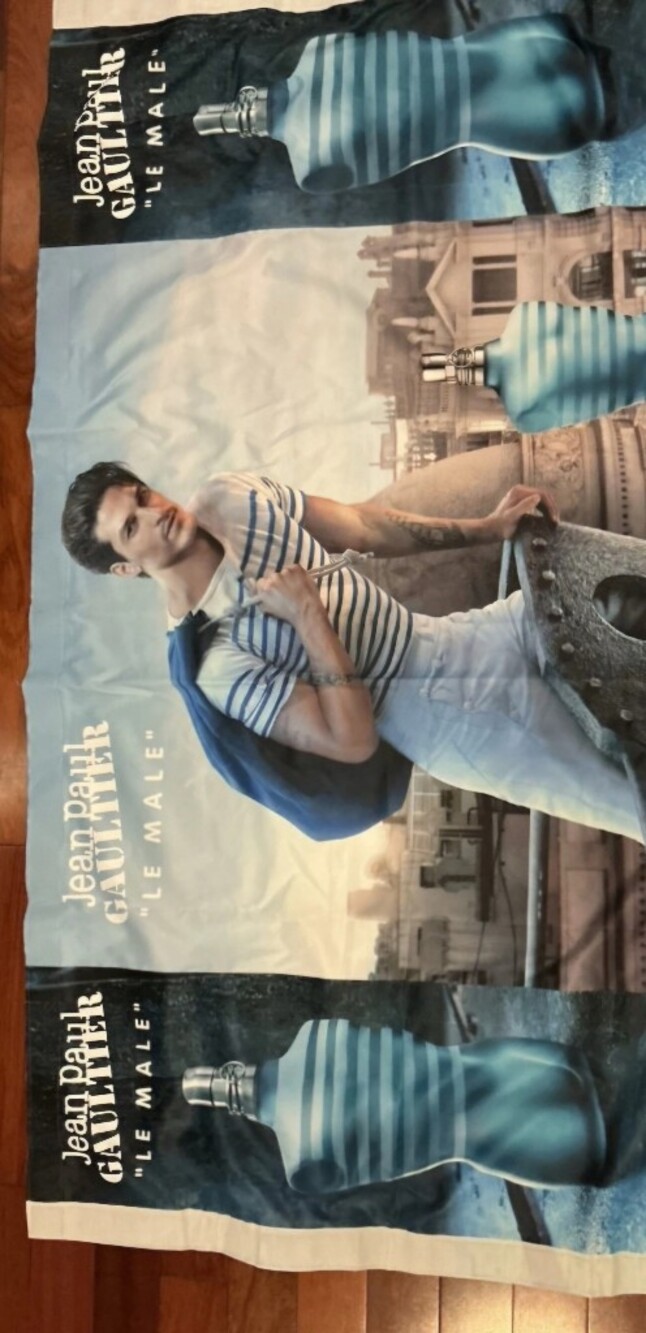 JEAN PAUL GAULTIER LE MALE  French Vintage Advertising Banner Rare & Xl !